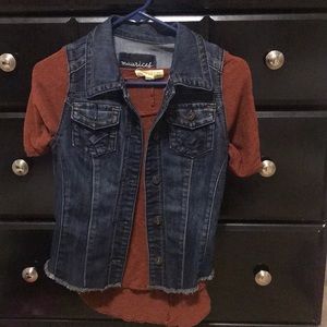 Dark denim vest
